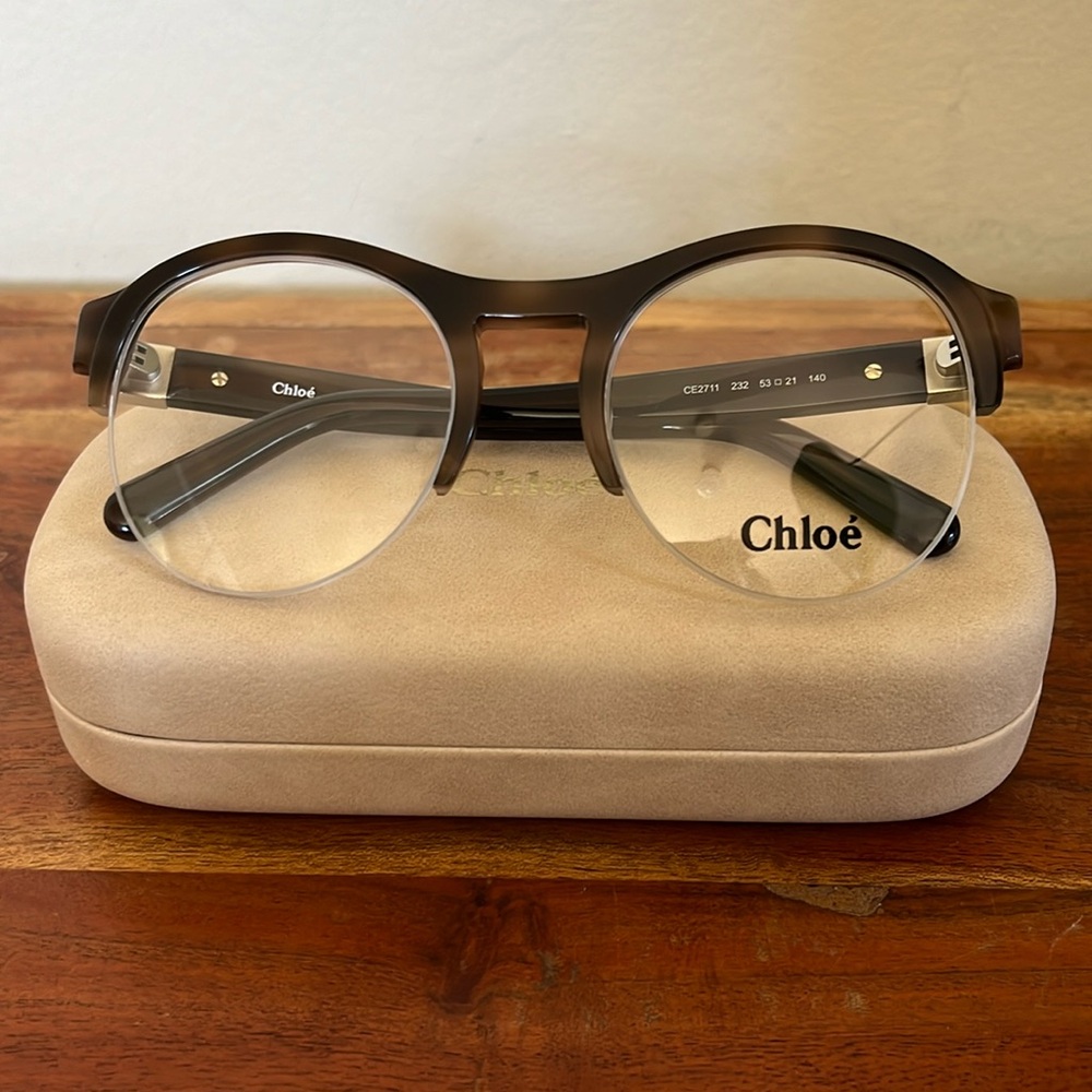 Chloe round horn rimmed frames